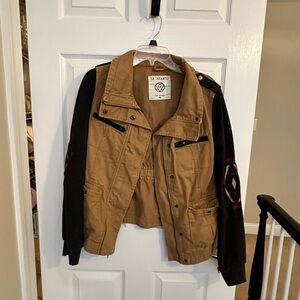 LA Hearts Tan Jacket with Black Sleeves